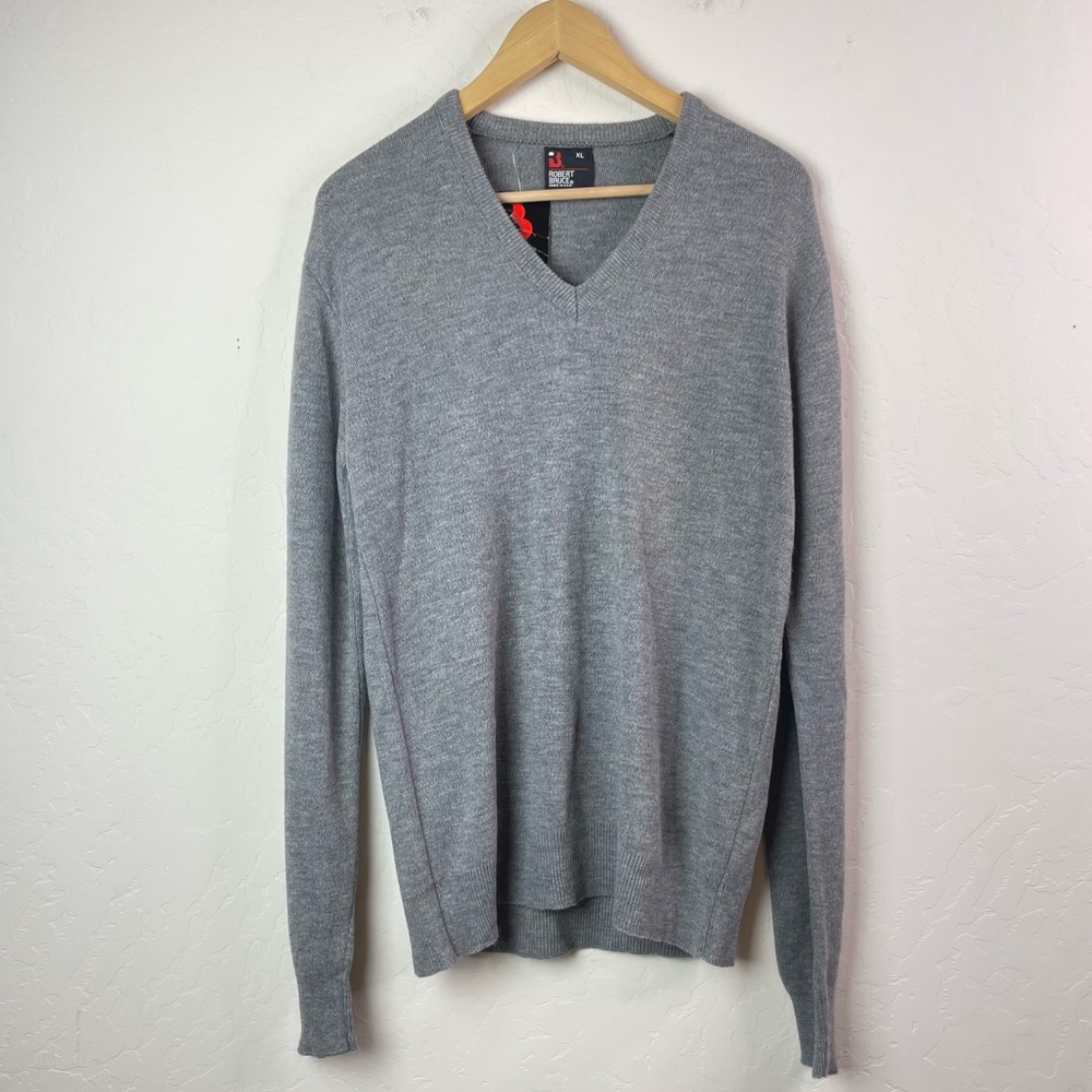 Robert Bruce V-Neck Pullover Sweater USA Union Made XL Orlon Vintage Dead-Stock